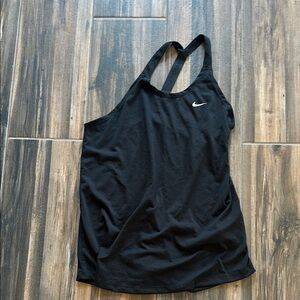 Nike Black Asymmetrical Fitted Tank Top